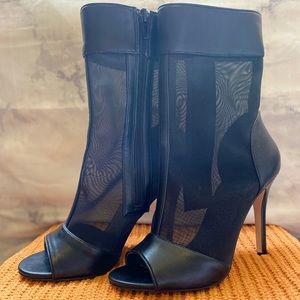 Black mesh stilettos